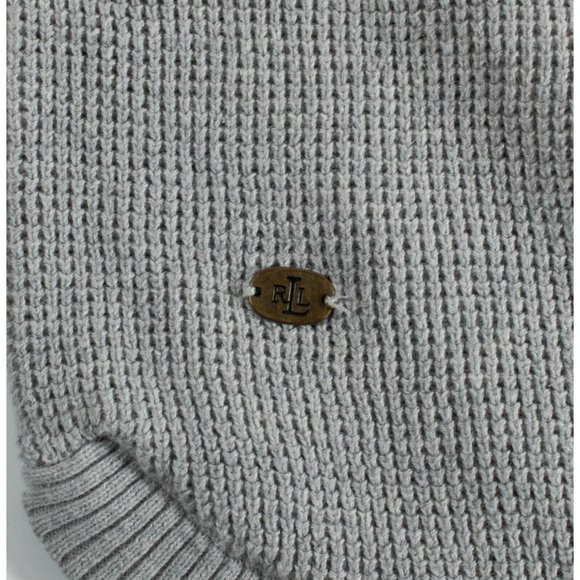 Lauren Ralph Lauren Womens Size Large Waffle Knit Grey Hoody Pullover Minimalist - Picture 4 of 6